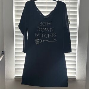 Black Midi Dress with Graphic Print